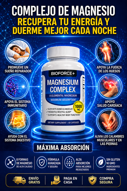 Magnesio Complex: "¿Cansancio, tensión y mal sueño? Tu cuerpo necesita más que un magnesio común."