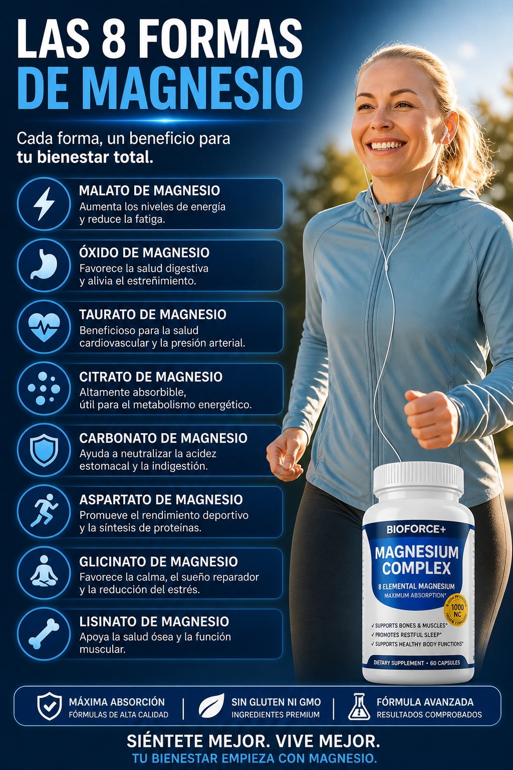 Magnesio Complex: "¿Cansancio, tensión y mal sueño? Tu cuerpo necesita más que un magnesio común."